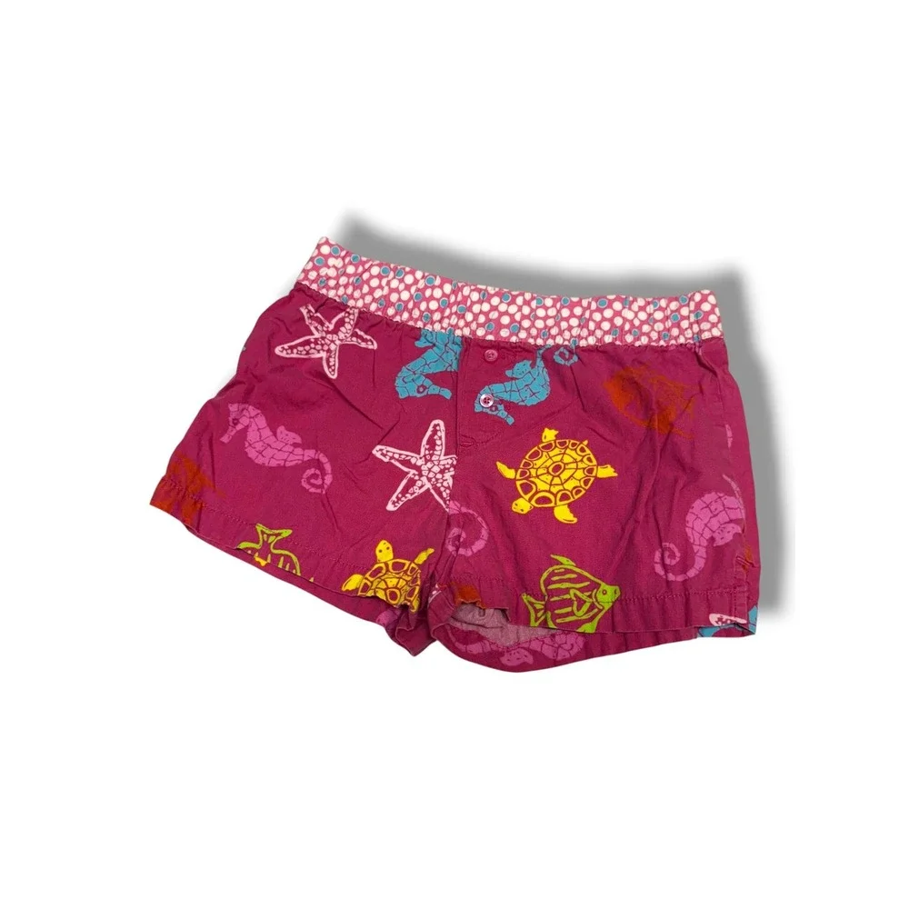 Gap Kids Girls Pink Sea Life Seahorse Starfish Cotton Shorts Size M 8
